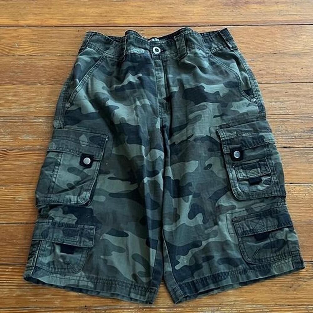 Lazer Men's Green and Khaki Shorts
